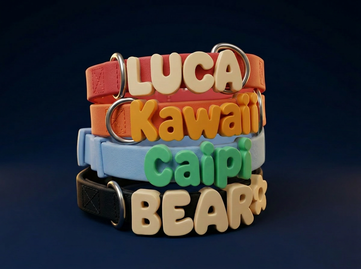 Colliers personnalisés LUCA, Kawaii, Caipi, Bear